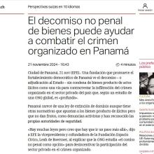 Swissinfo - El decomiso no penal de bienes puede ayudar a combatir el crimen organizado en Panamá